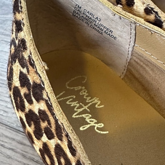 Crown Vintage Carla2 Leopard Print Calf Hair Loafer - Picture 2 of 6